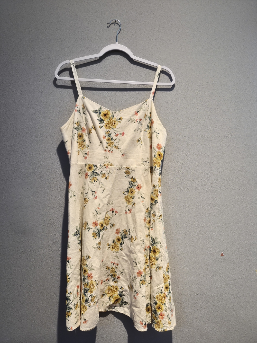 Old Navy Cream Floral Spaghetti-Strap Mini Dress